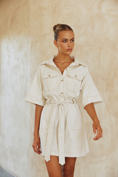 Beachside Mini Dress (Cream)