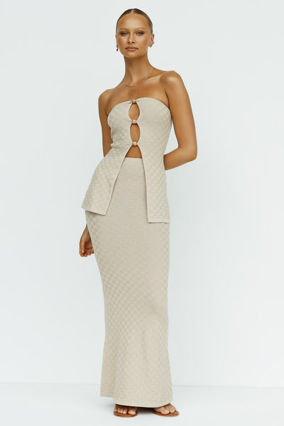 Taya Maxi Skirt (Beige)