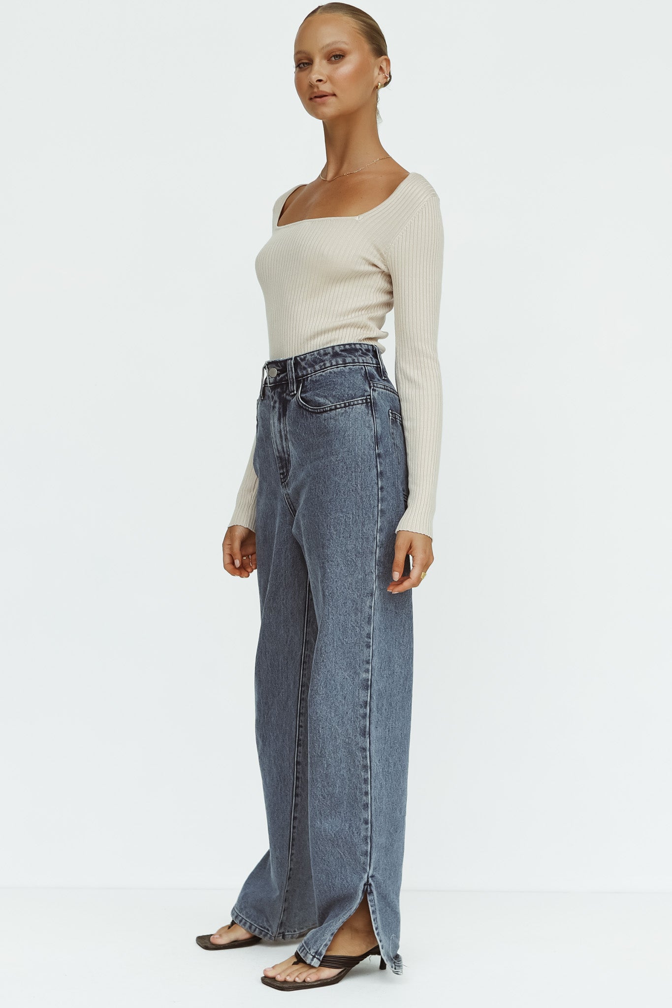 Javie Knit Top (Beige)
