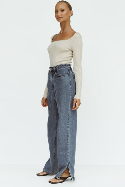 Javie Knit Top (Beige)