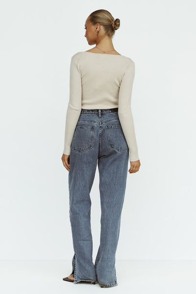 Javie Knit Top (Beige)