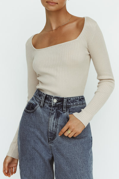 Javie Knit Top (Beige)