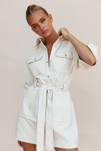 Beachside Mini Dress (Cream)