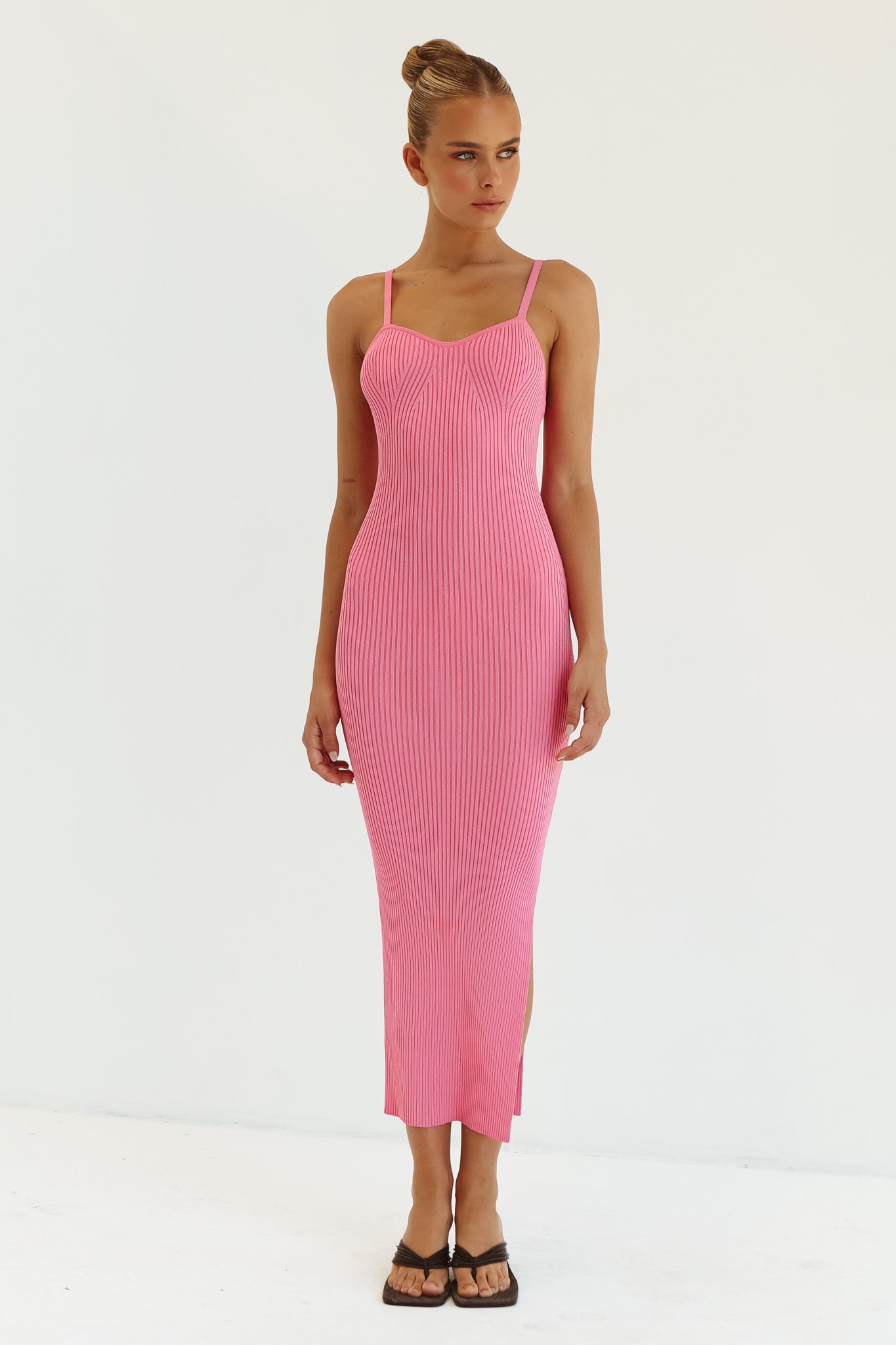 Aubrey Knit Midi Dress (Pink)