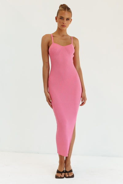 Aubrey Knit Midi Dress (Pink)