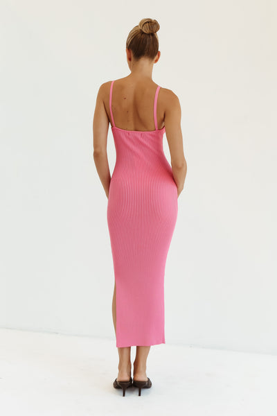 Aubrey Knit Midi Dress (Pink)