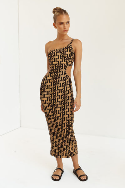 Avril Midi Dress (Beige)