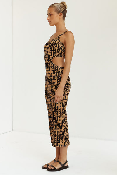 Avril Midi Dress (Beige)