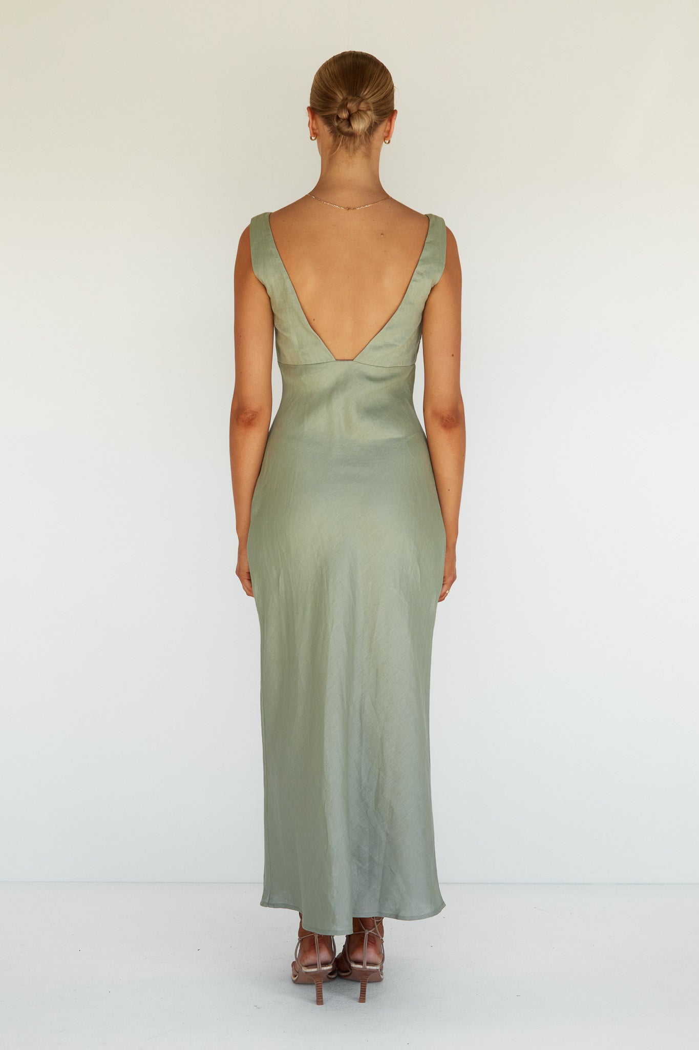 Harper Linen Dress (Sage)