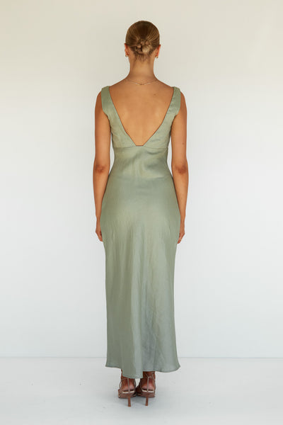 Harper Linen Dress (Sage)